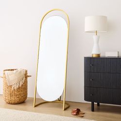 West Elm Folded Ellipse Metal Standing Floor Mirror 