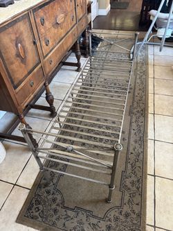 Beautiful Wrought Iron Bench in Silver Gray