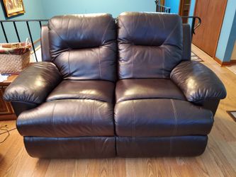 Costco Simon Li Top-Grain Leather Dual Power Reclining Loveseat  – Good Condition