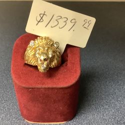 14K Lion Gold Ring- 10.3g
