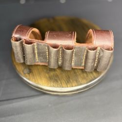 Custom Crafted Guns And Leather Shotgun Shell Belt Carrier By Trigger Happy