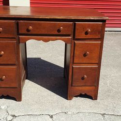 Vintage Solid Wood Desk- 7 Drawers