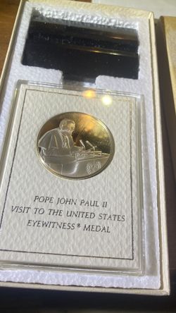 1978 Franklin Mint Pope John Paul II Visit To The United States Sterling Silver