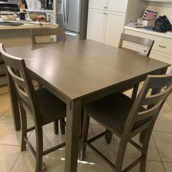 5 Piece Counter Height Table And Ladderback Barstool Set