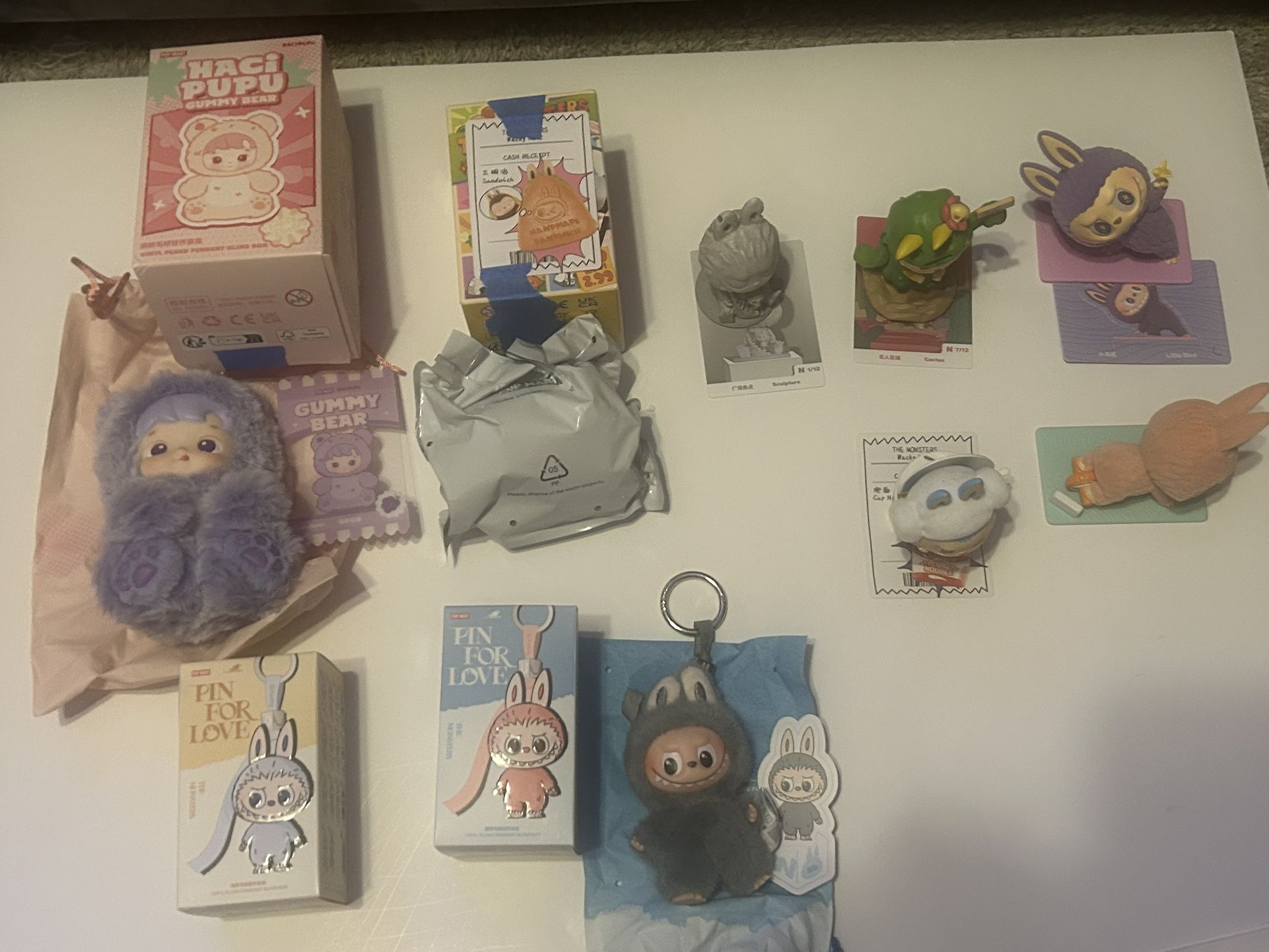 Popmart Labubu pin for love, hacipupu grape, figure collection (almost hidden, wacky mart, lazy yoga) Christmas Presents