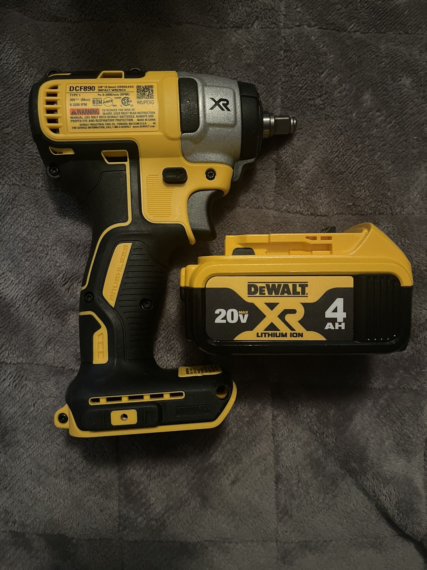 Dcf890 3/8 Dewalt 20 Volt Impact Wrench With New Battery Or Bare Tool 