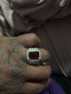 Gold plated Moissanite ring ruby size 10 $50