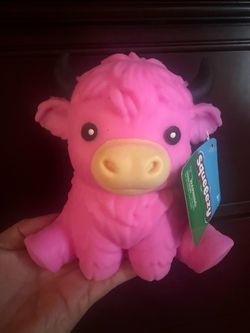 BRAND NEW SQUEEEZY PINK HIGHLAND COW