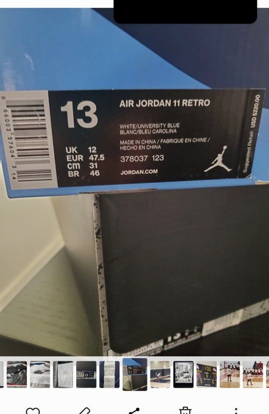 Air Jordan 11 White/University Blue