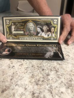 Commemorative Queen Elizabeth 2 Dollar Bill