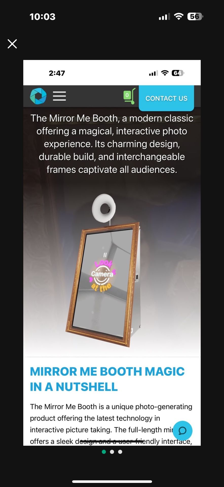 Like New Photo Mirror And iPad Booth