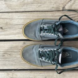 VANS Gray Canvas Sneakers with Gum Sole Size 7.5