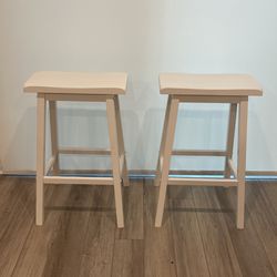 Acme White Stools Pair