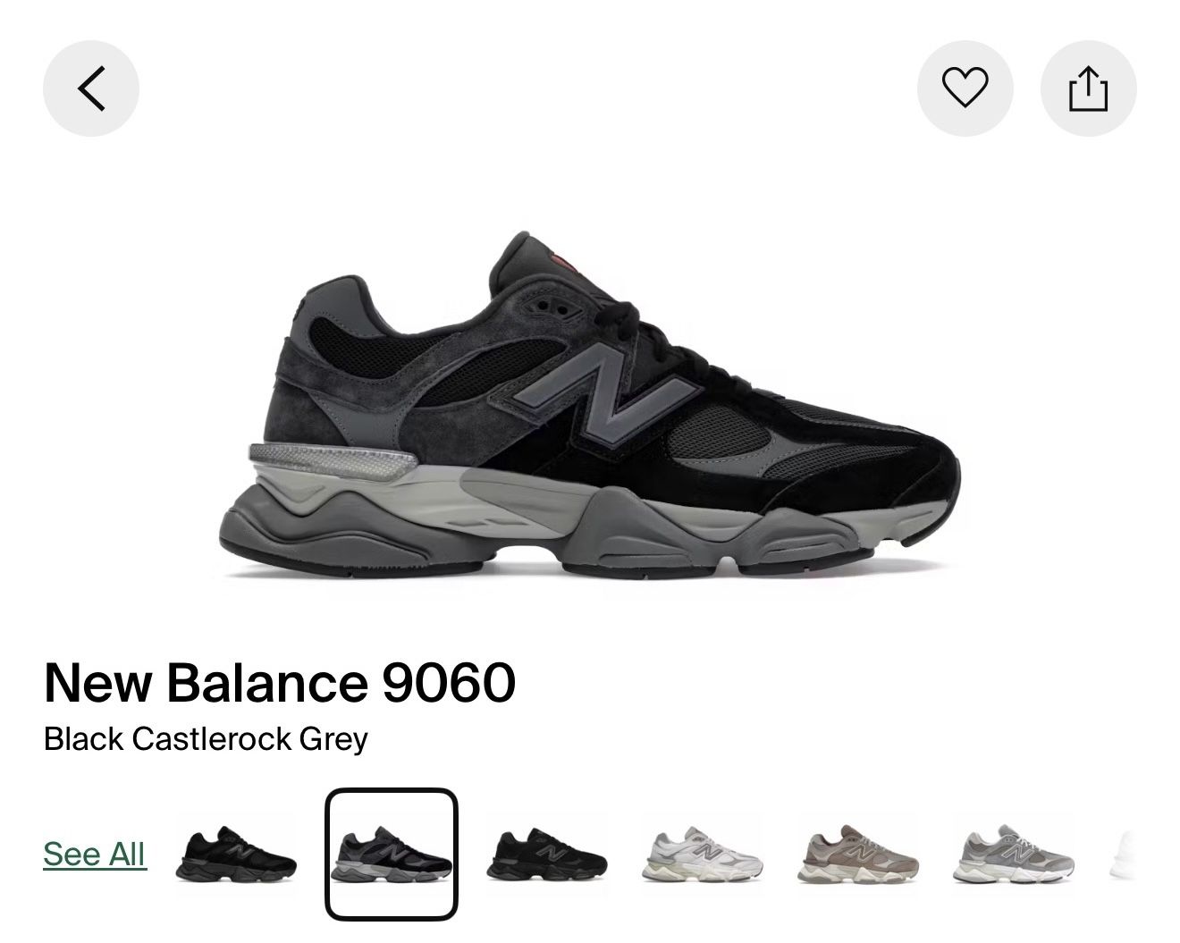 New Balance 9060 Black Castle rock