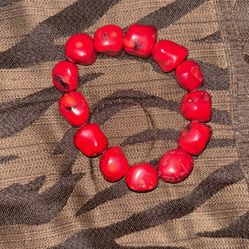 Red Dyed Coral Bracelet