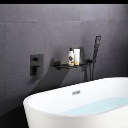 Solid Brass Single Handle Wall Mount Tub Faucet In Polished Chrome Sh34