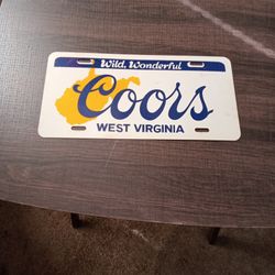 West Virginia Coors License Plate Vintage 