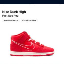 Nike Dunk Hi First Use Red Size 8.5