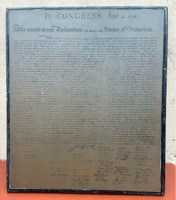 Declaration of Independence brass engraving