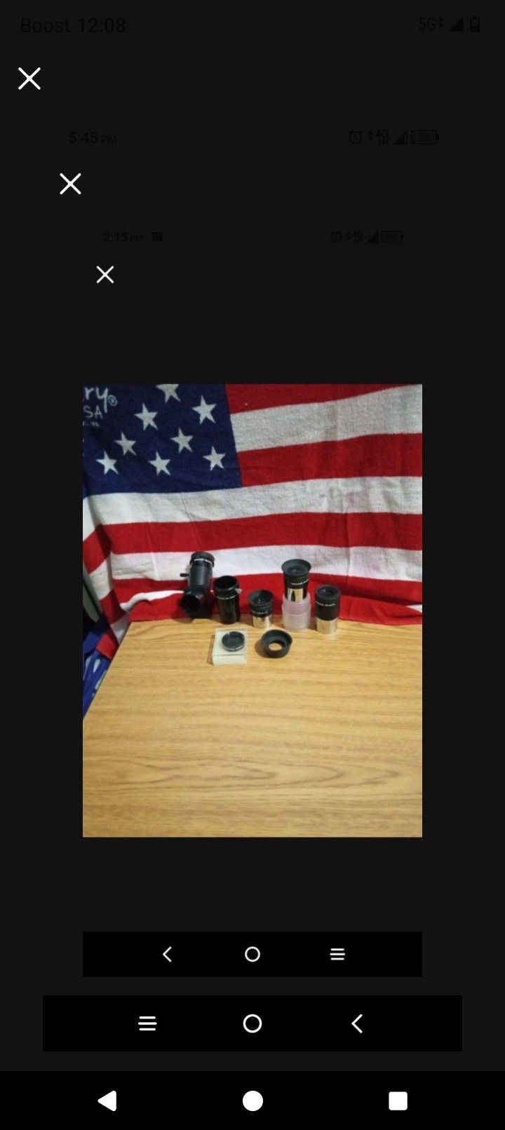 5 Mead Eye Pieces & 1 Filter for Mead Telescope
