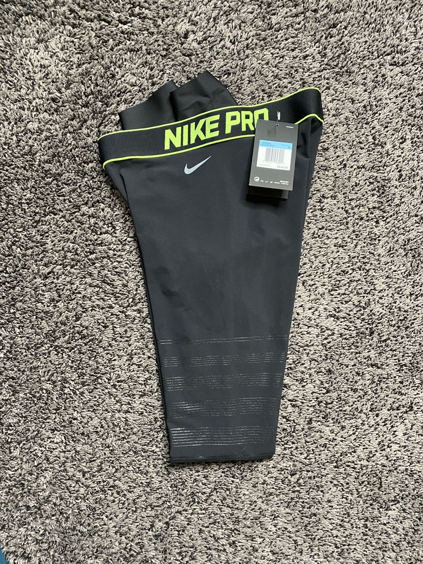 Nike Pro HyperRecovery Soccer Tights Black/Volt 925288 010 Women's