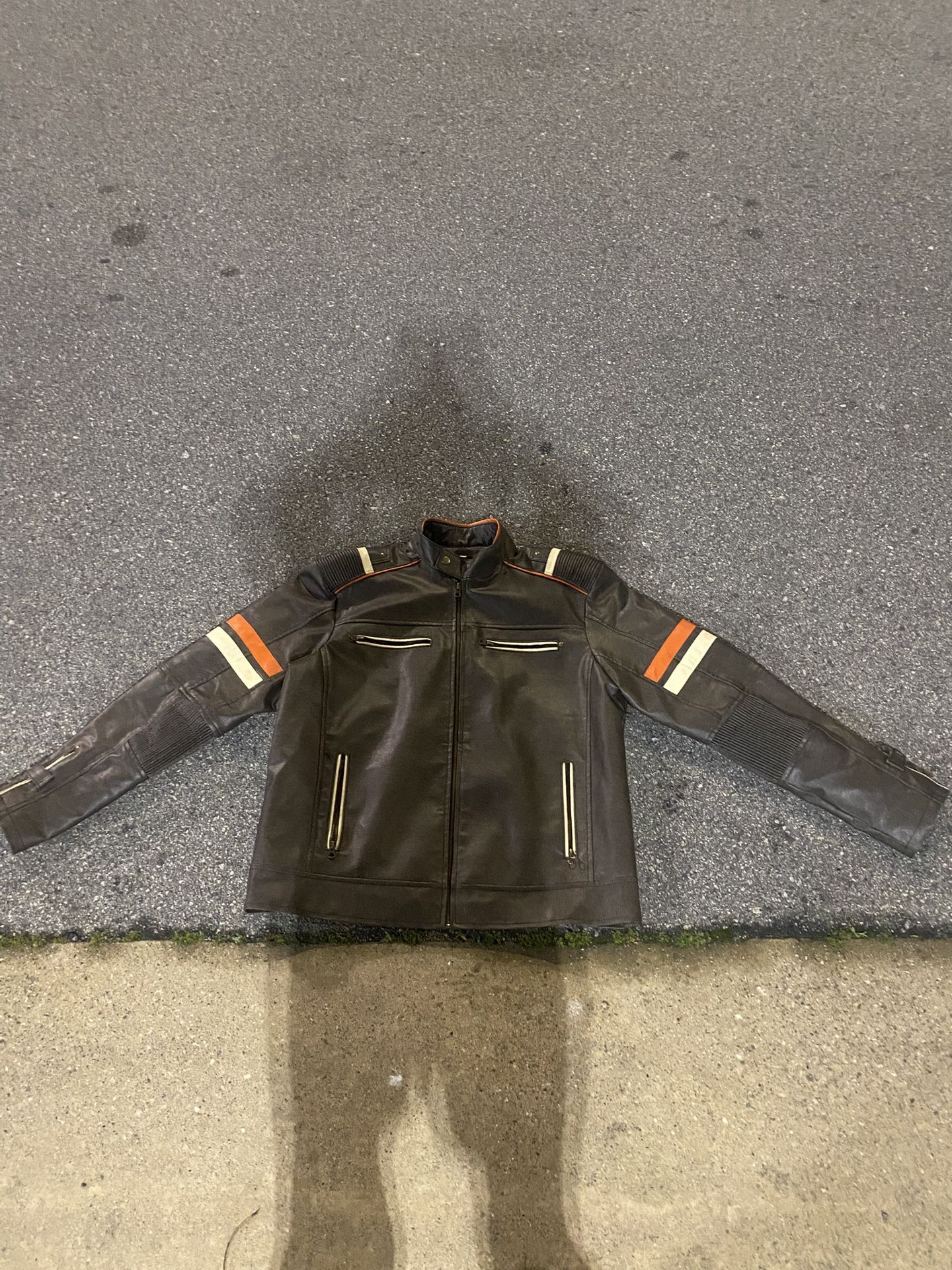 Leather Biker Jacket Size Large Brand New Without Tags