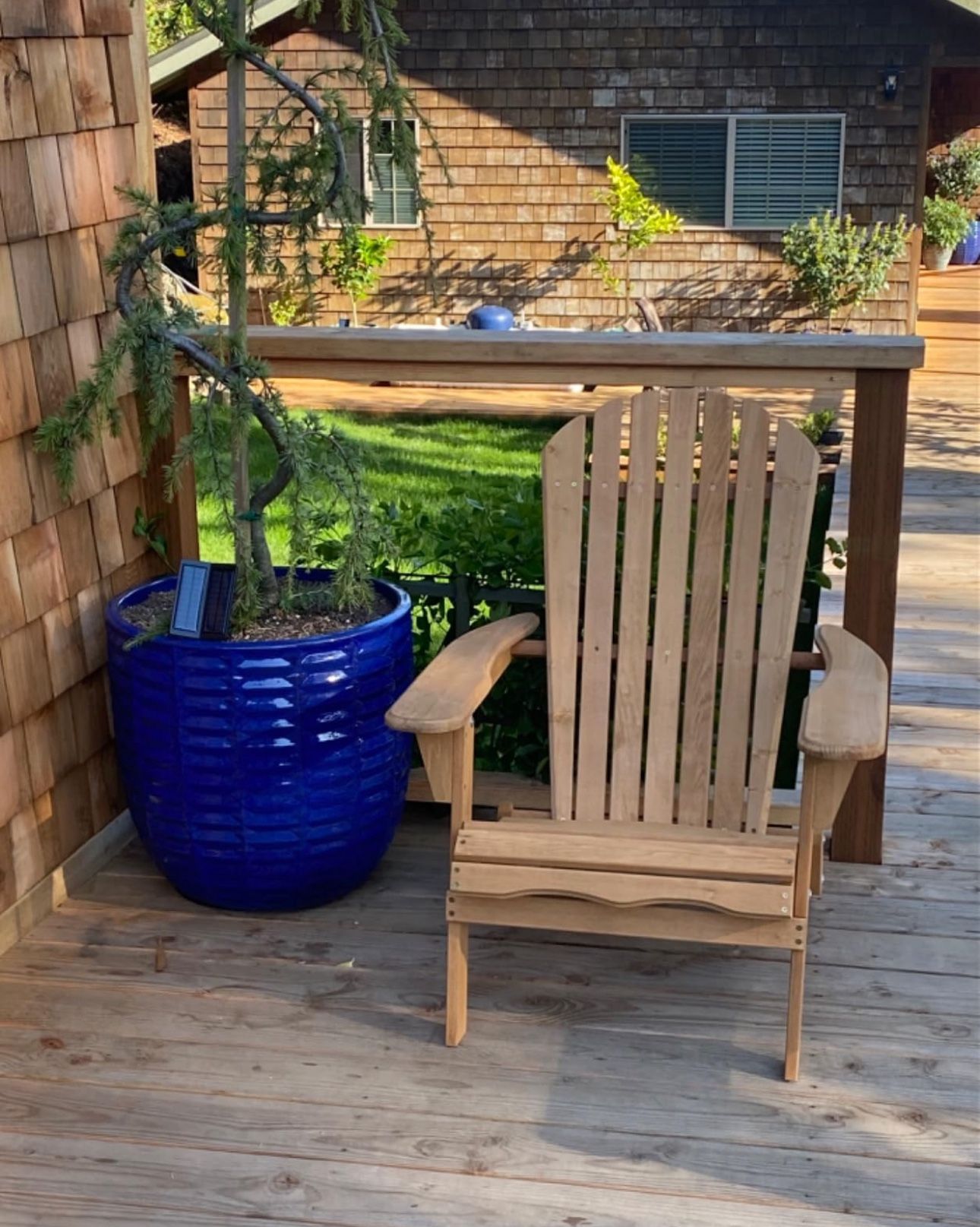 Folding Adirondack Chair Half Assembled Lounge Chair Outdoor Wooden Patio Chair for Lawn Garden Backyard Deck Fire pit Pool Beach 350lb Weight Capacit