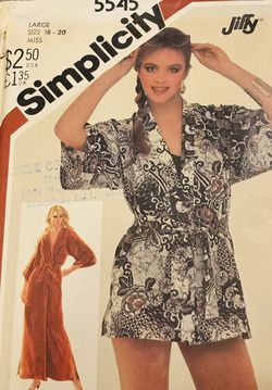 Vintage Jiffy Simplicity 5545 Robe Pattern Pre Owned 
