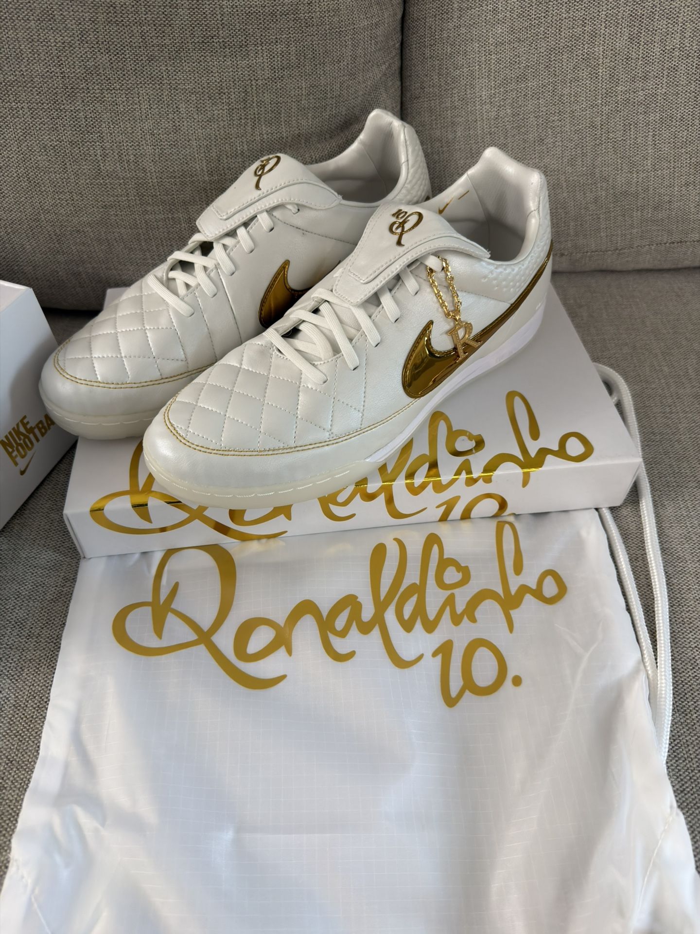 Touch of Gold Nike Tiempo Shoes