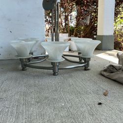 6 Light Chandelier And A Matching Single Pendant Light Free