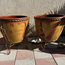 New Flower Pots Made Out Of Clay And Metal Perfect Gift 🎁 