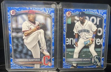 Two Bowman Paper Blue Pattern Refractor Both #/125