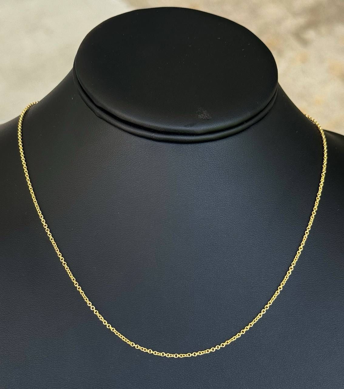 Jewelry 14k yellow gold paper clip necklace chain 18.00" 1.50mm width