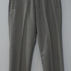Kenneth Cole Reaction 36x34 Men's Flat Front Creased Dress Pants Sharkskin Gray