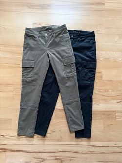 prana cargo stretch pants cargo green & black size 2 each $13