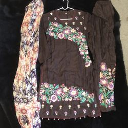 Jacquard Pakistani Indian Shalwar Kameez Embroidered Readymade Desi Wear Suit 