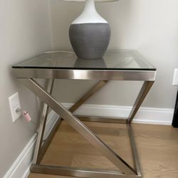 Square Glass End Table