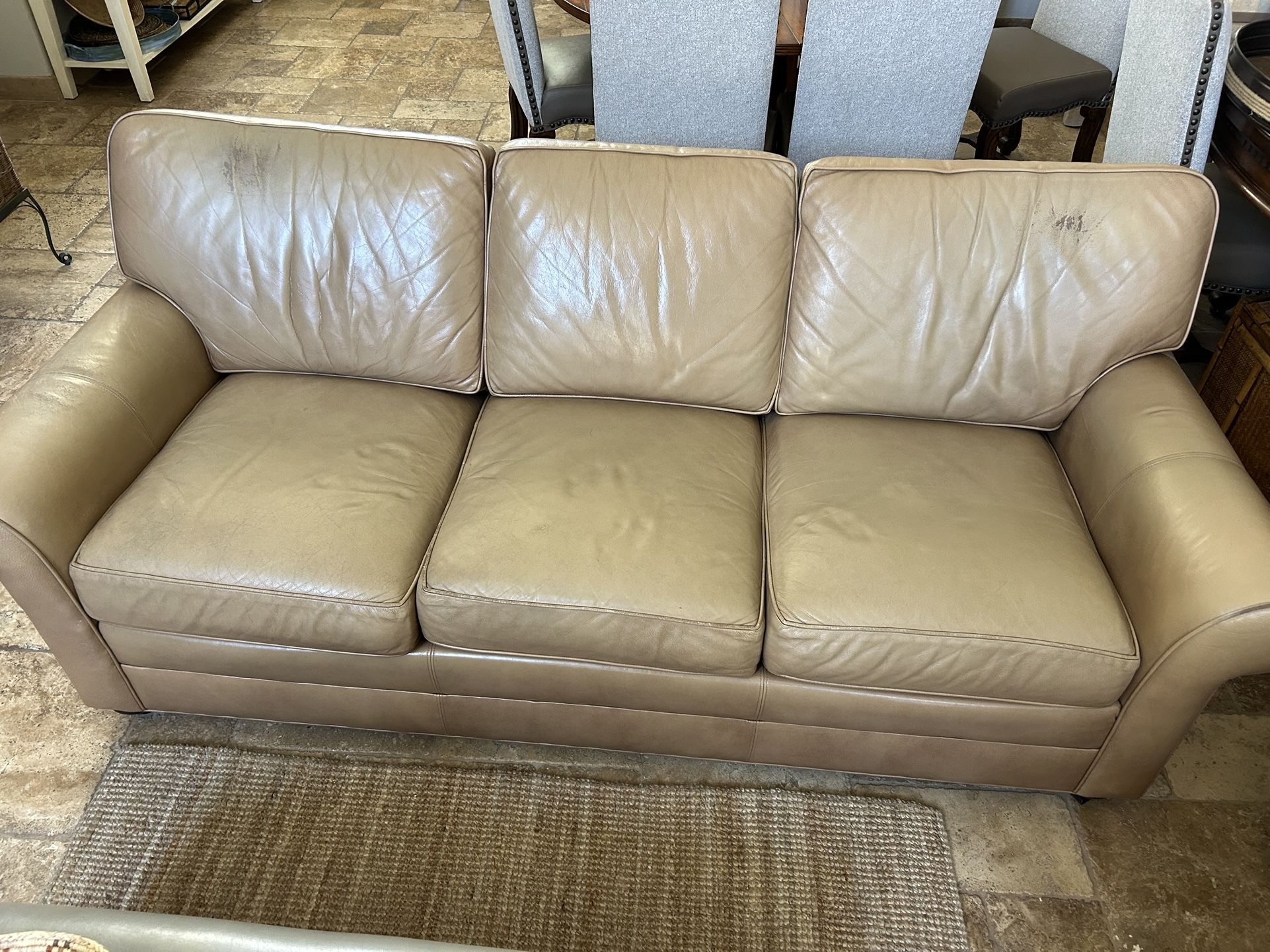 Ethan Allen Leather Sofa 89 “ Wide