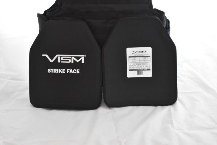 LVL III Plus PE Ballistic Plate 10"X12" - Multi-Curved Shooter's Cut 3.5lbs each With Includes carrier 2xl-4xl Adjustable