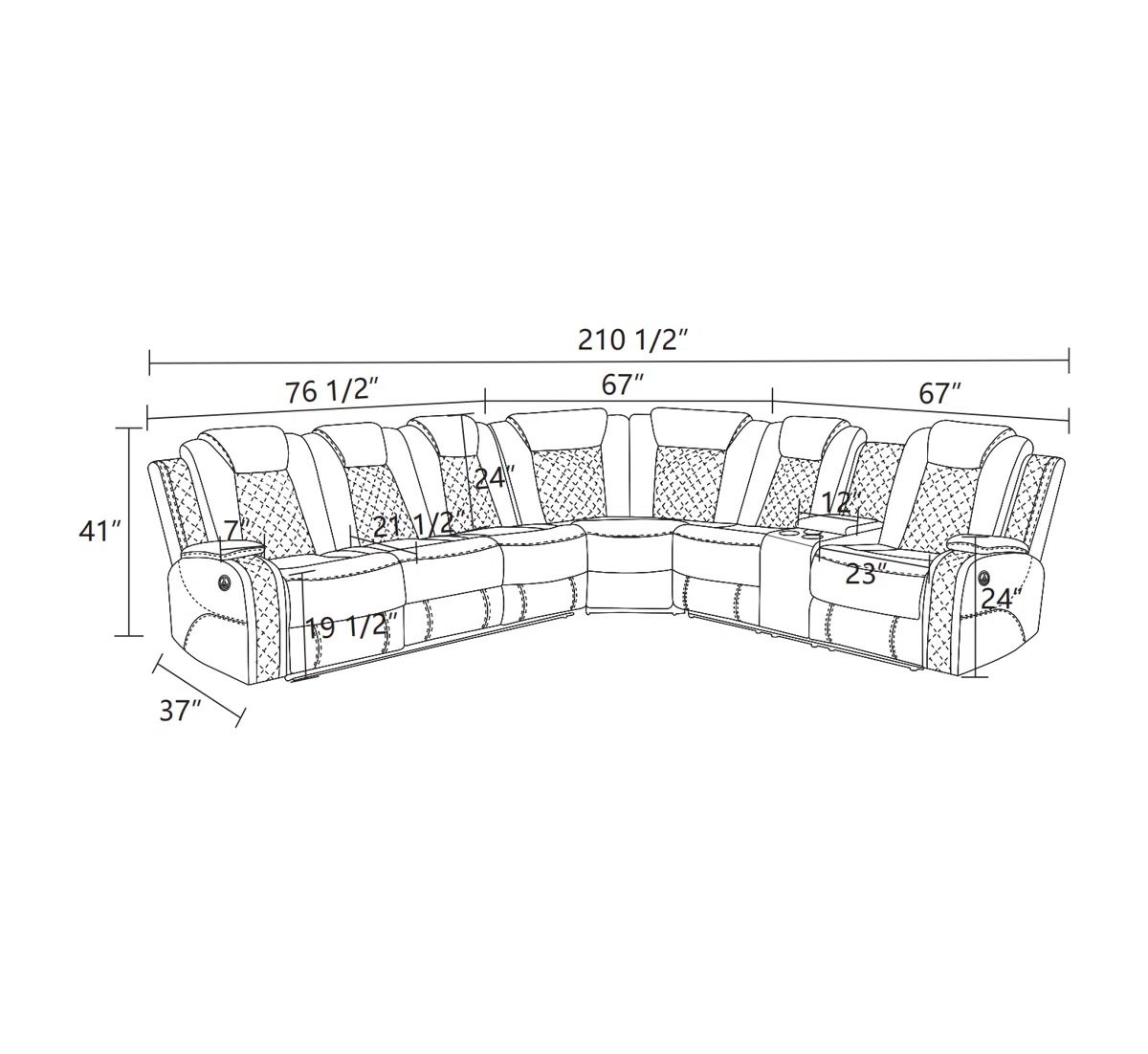 New White Power Reclining Couch