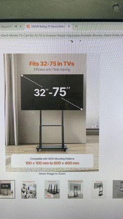 VEVOR Universal TV Stand Mobile Cart WMX007-6 - New
