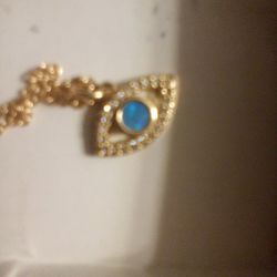 Armeni Eye Pendent On Gold Chain Neckless