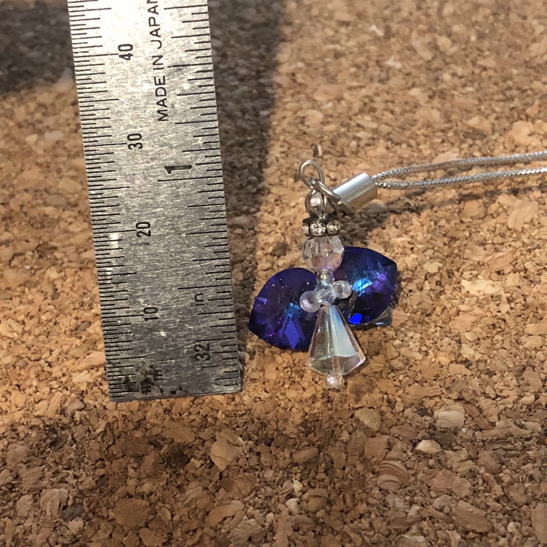 Angel crystal charm in meridian blue