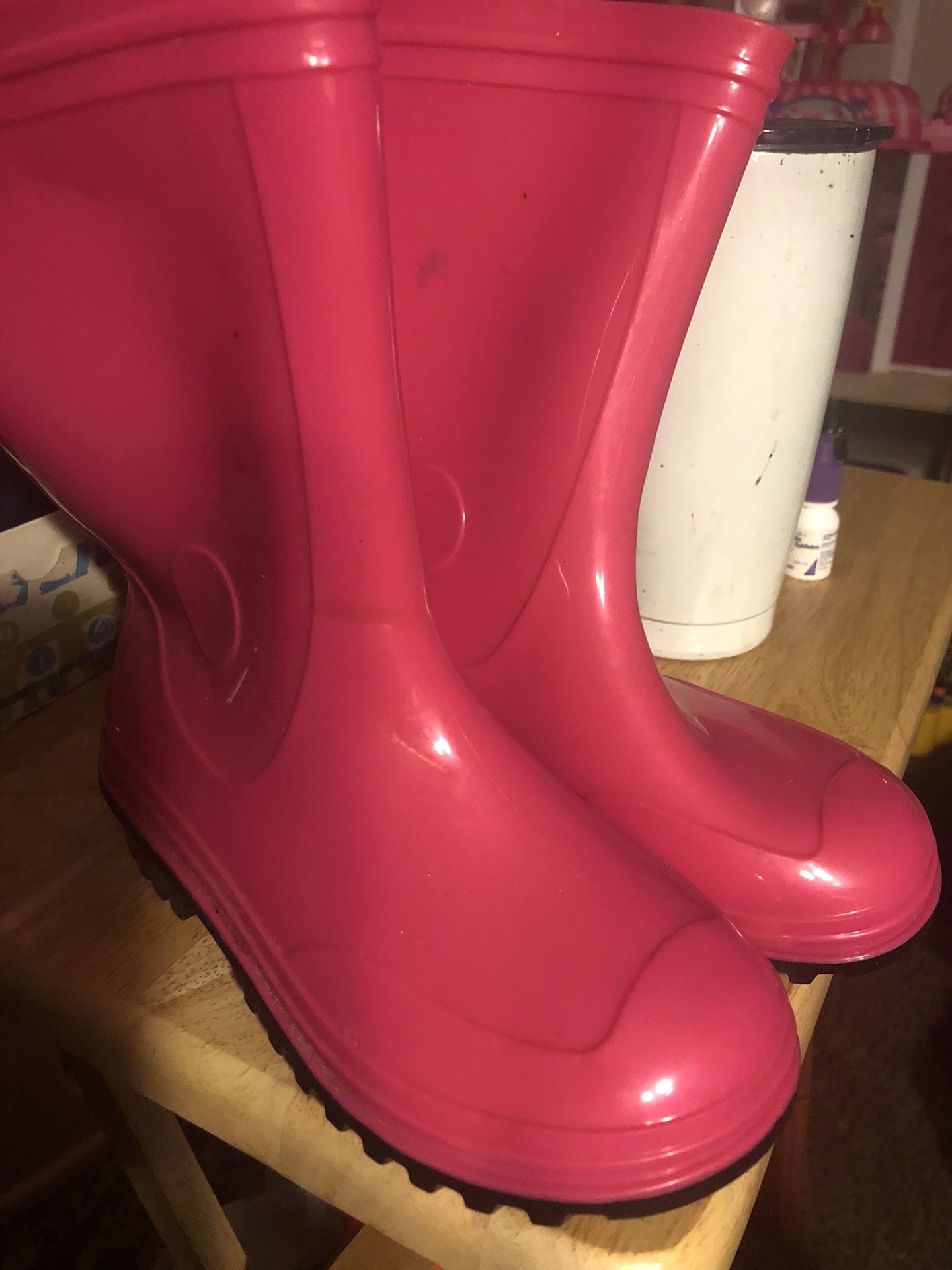 NEW Pink Rainboots. Size 12Y