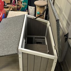 Pet cat house indoor outdoor raised floor 2 door