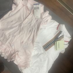 12month Burberry Dress And 12 Month Polo Dress 