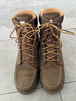 Boots work -Carhartt Brown Leather Work Boots steel toe