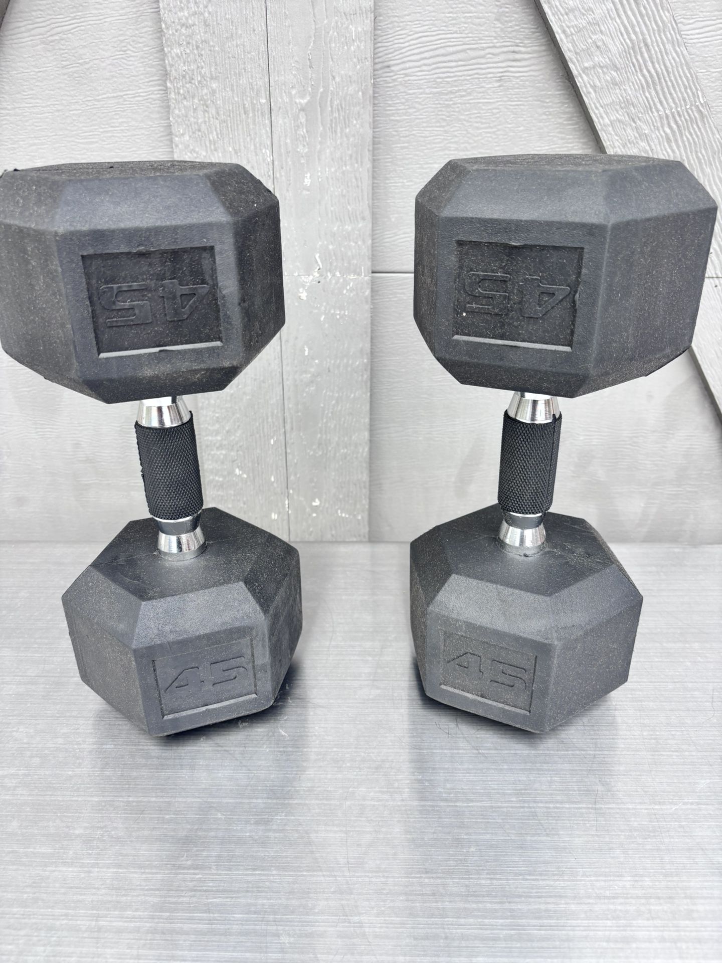 Pair of CAP 45 Lb. Hex Dumbbell Coated