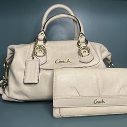 Coach Kristin Leather Satchel & Wallet Set 