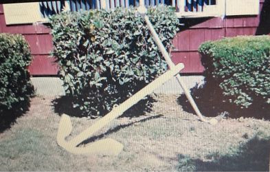 Antique solid steel ship’s anchor